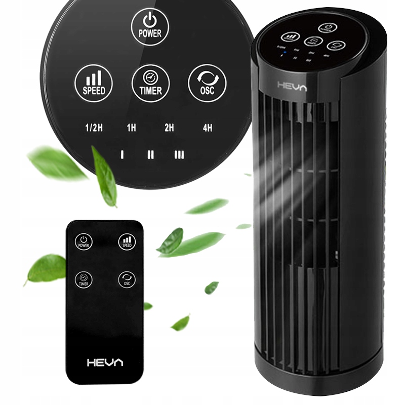 Stĺpový ventilátor HEVA PIX, čierny